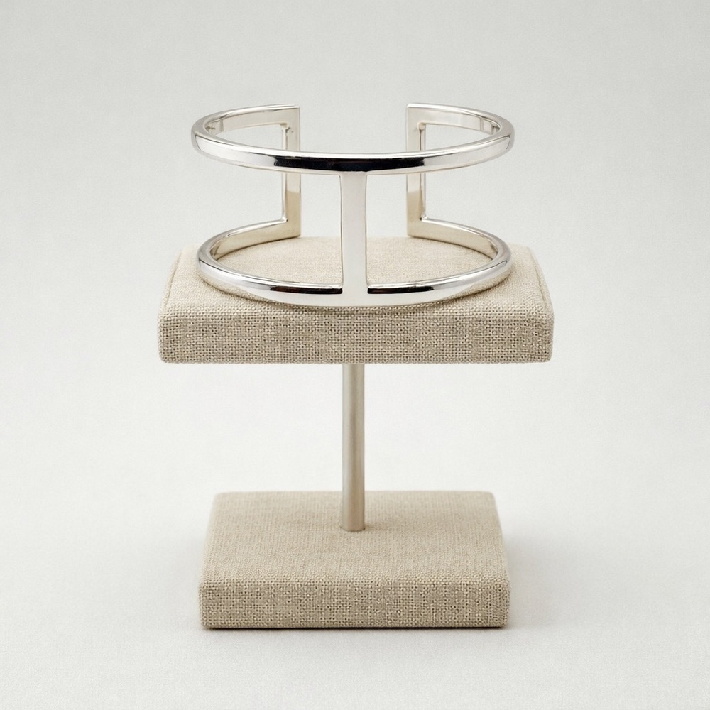 Silver Forever Cutout Squared Open Cuff Bracelet